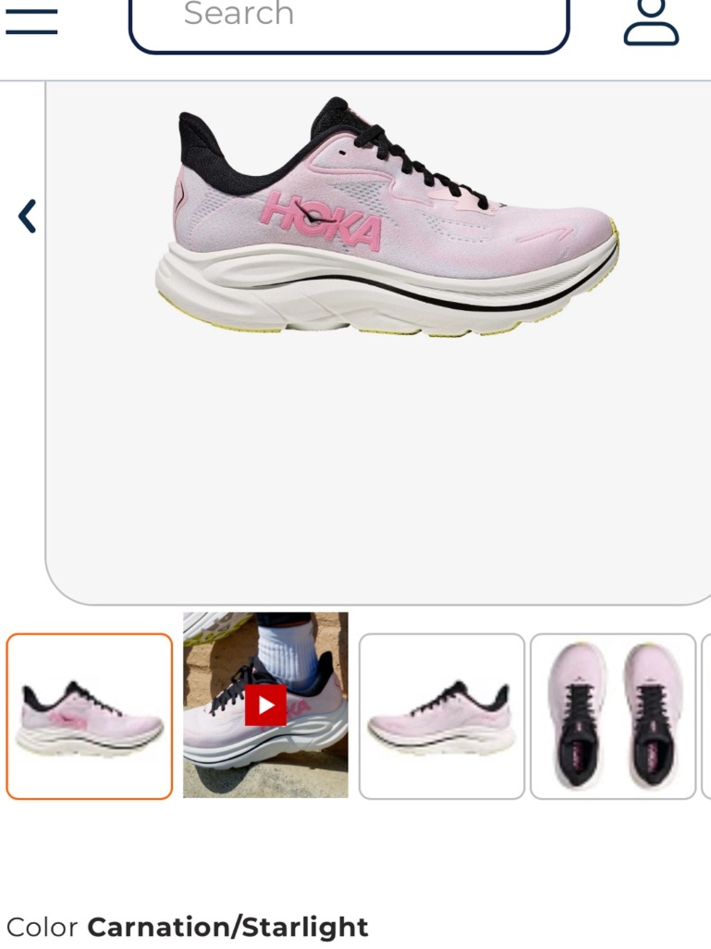 Hoka Clifton 10 Carnation/Starlight Glow size 11B - Picture 9 of 9